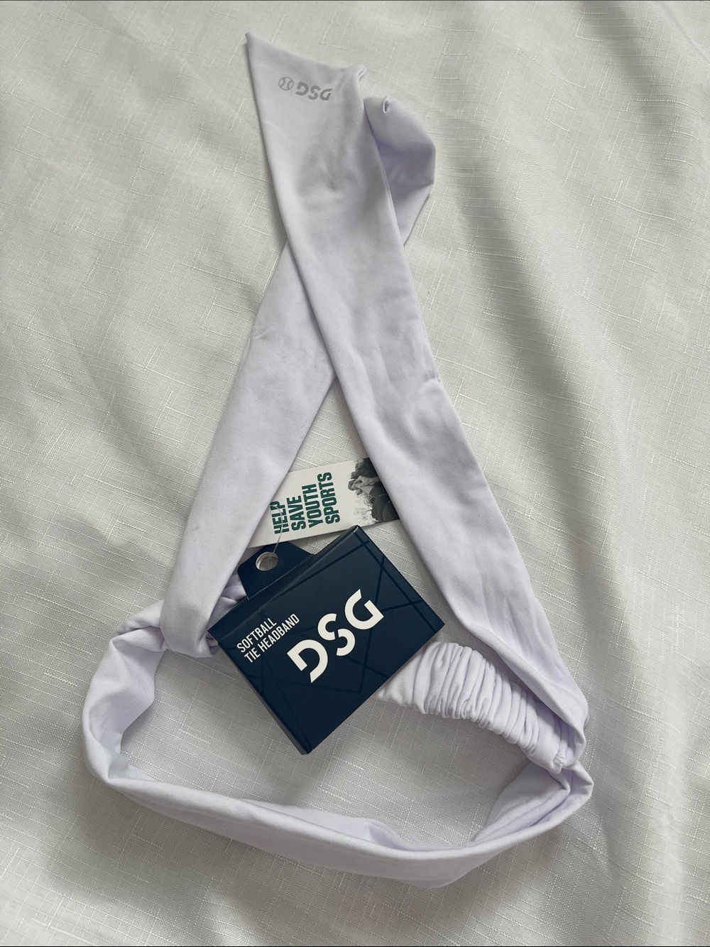 DSG White Tie Headband for Sports